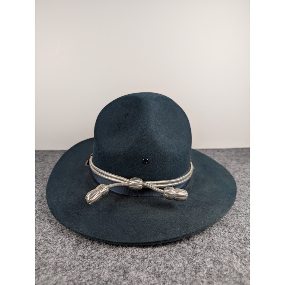 Vintage Stratton Hat Chicago Police State Trooper Felt Campaign Blue Grey Size 7